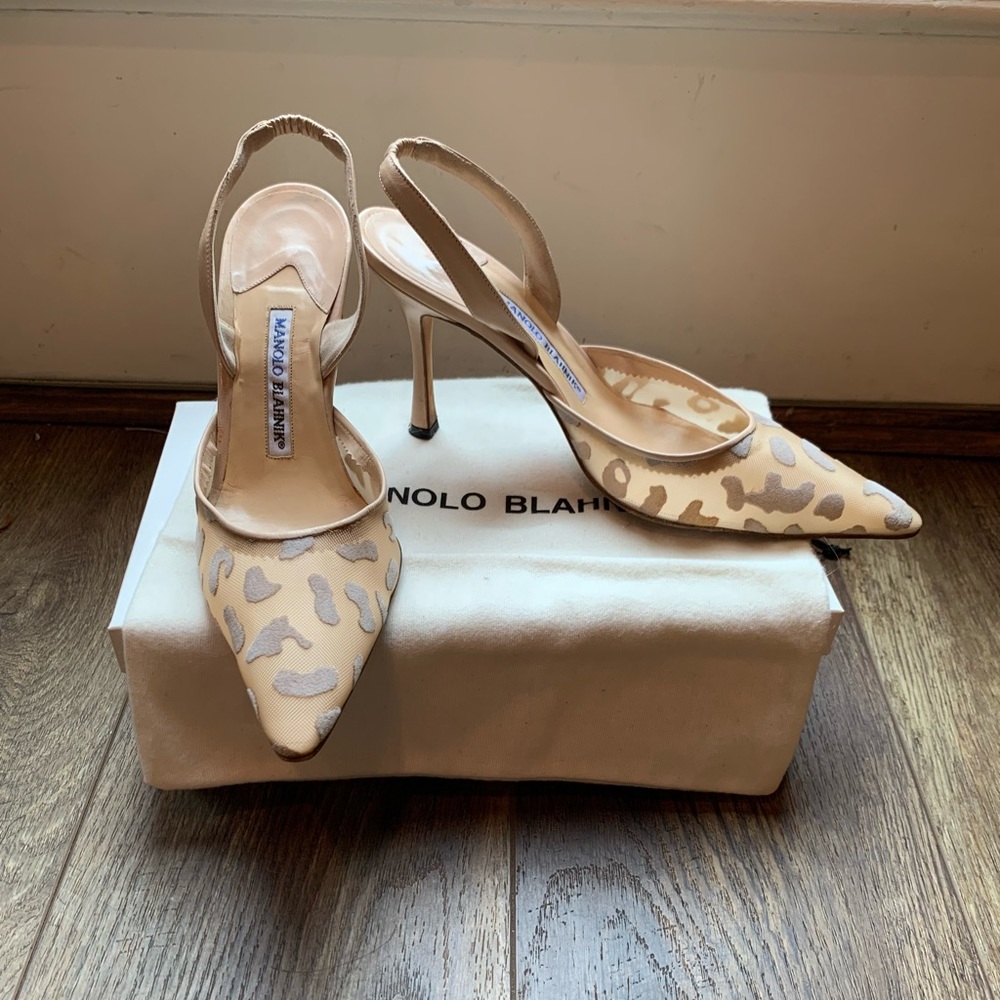 Manolo Blahnik Carolyne Leopard Heels 9